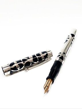 Vintage Sheaffer Nostalgia 800 Fountain Pen 925 Sterling with 14k 585 Nib